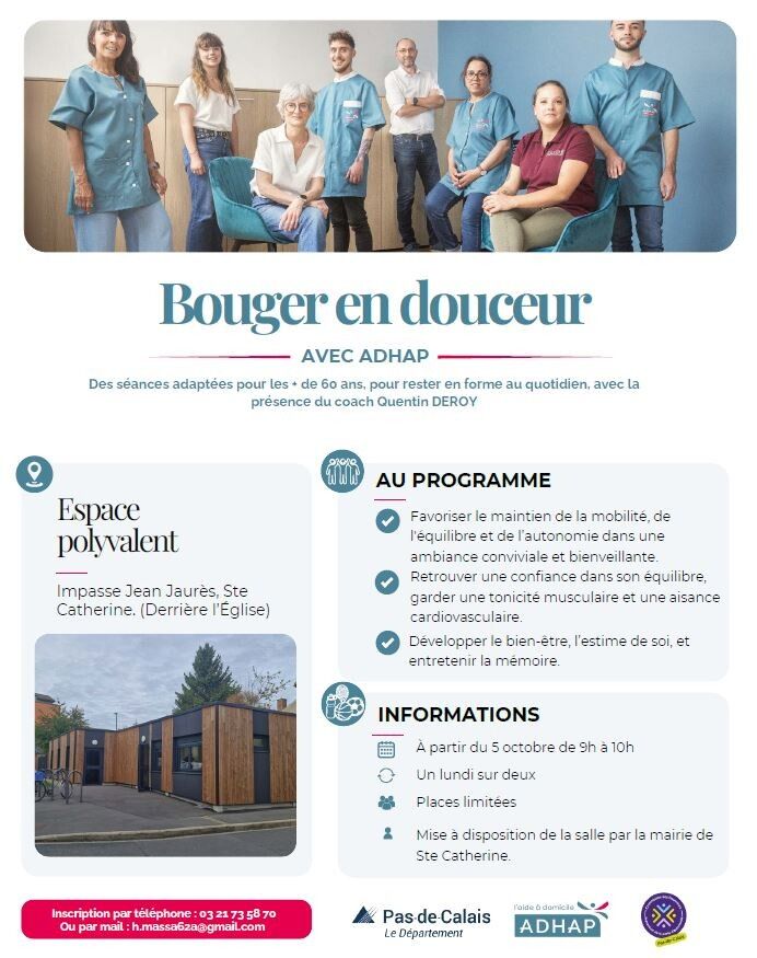 L'ADHAP propose aux + de 60 ans des séances de sport santé